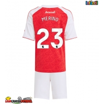 Camisa de Futebol Arsenal Mikel Merino #23 Equipamento Principal Infantil 2025-26 Manga Curta (+ Calças curtas)